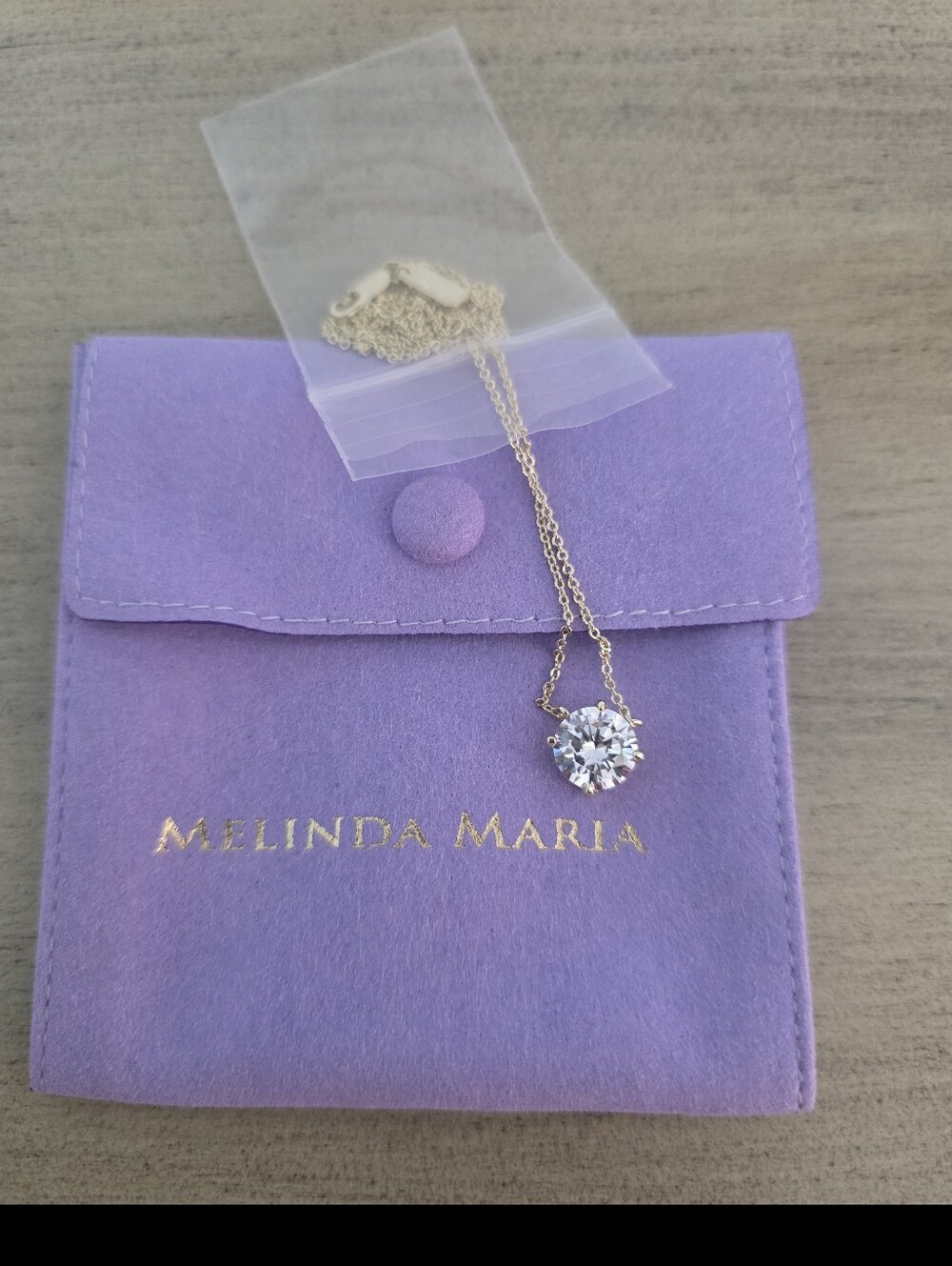 MILINDA MARIA Crystal Pendant Necklace in Gold & Silver Like New